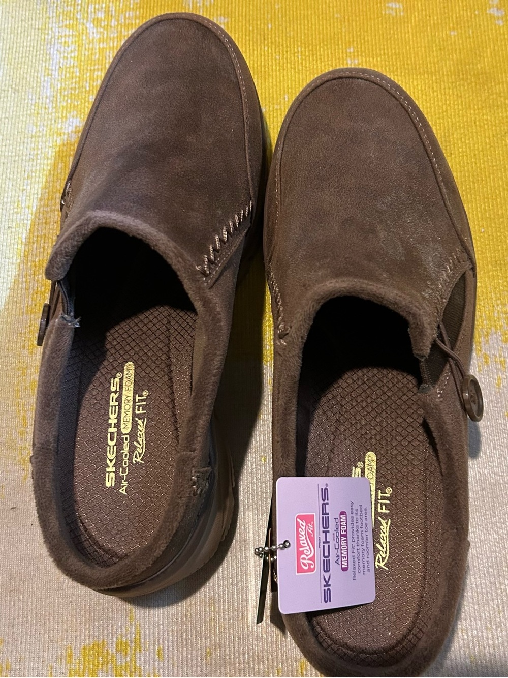 Skechers women’s Brown Relaxed Fit Slip-On Suede Shoes